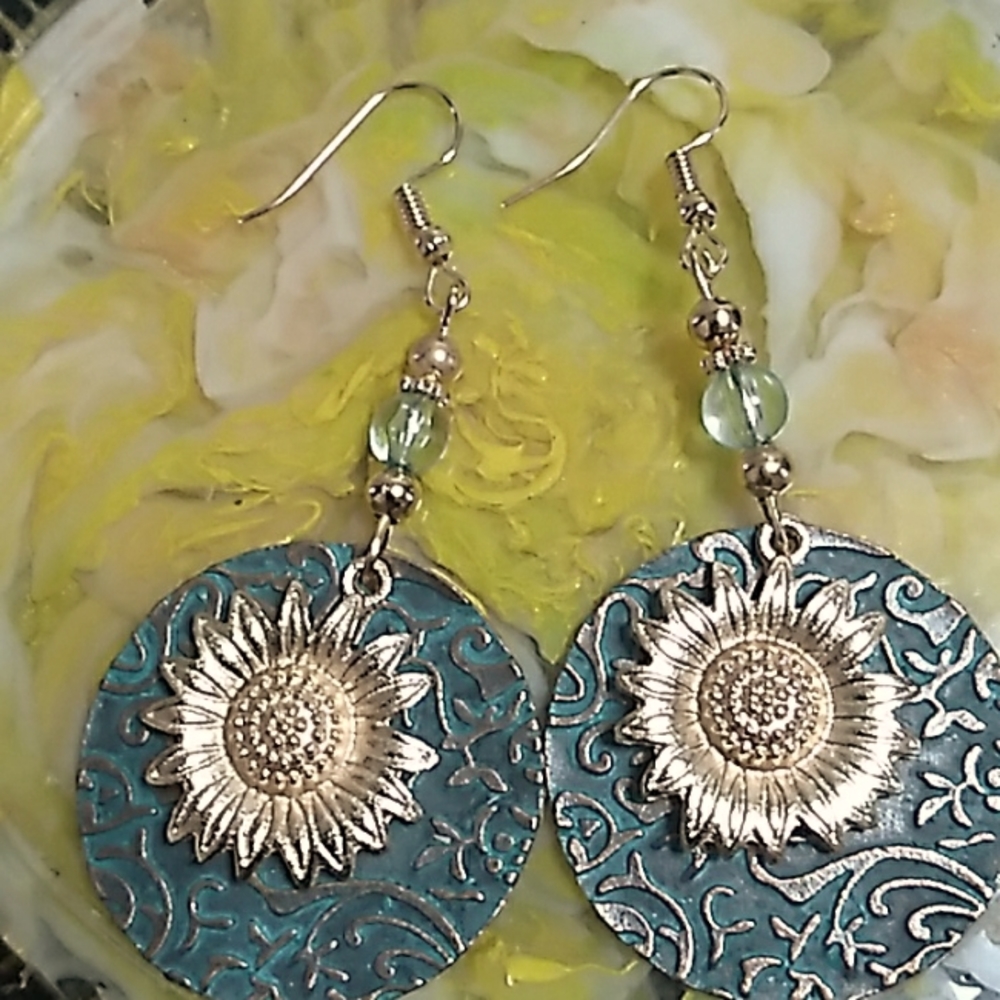 Beautiful sun handmade earrings